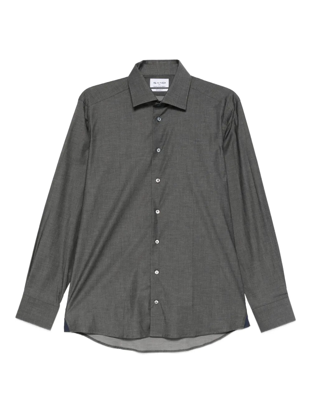 Mélange-effect shirt-SAND-Verso