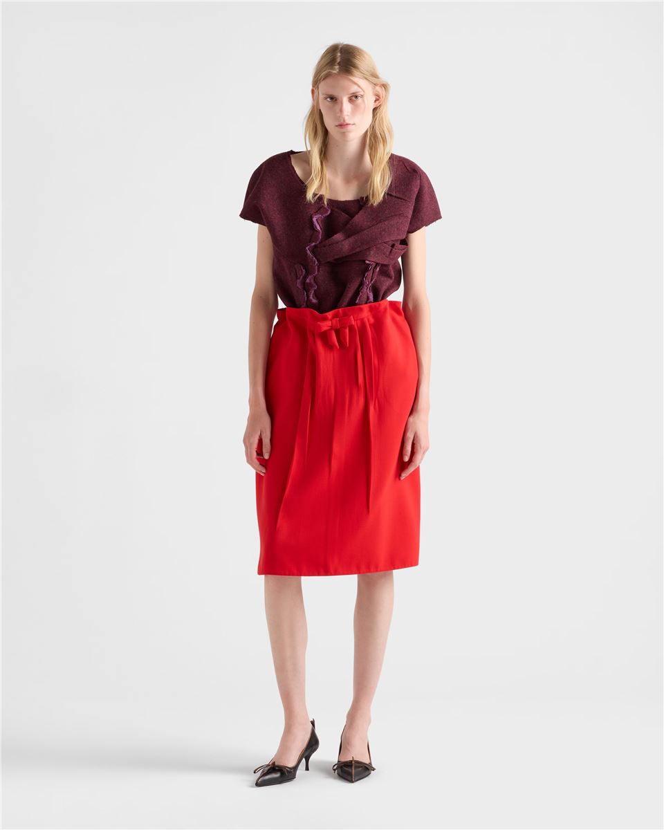 Melange Natté Midi Skirt-PRADA-Verso