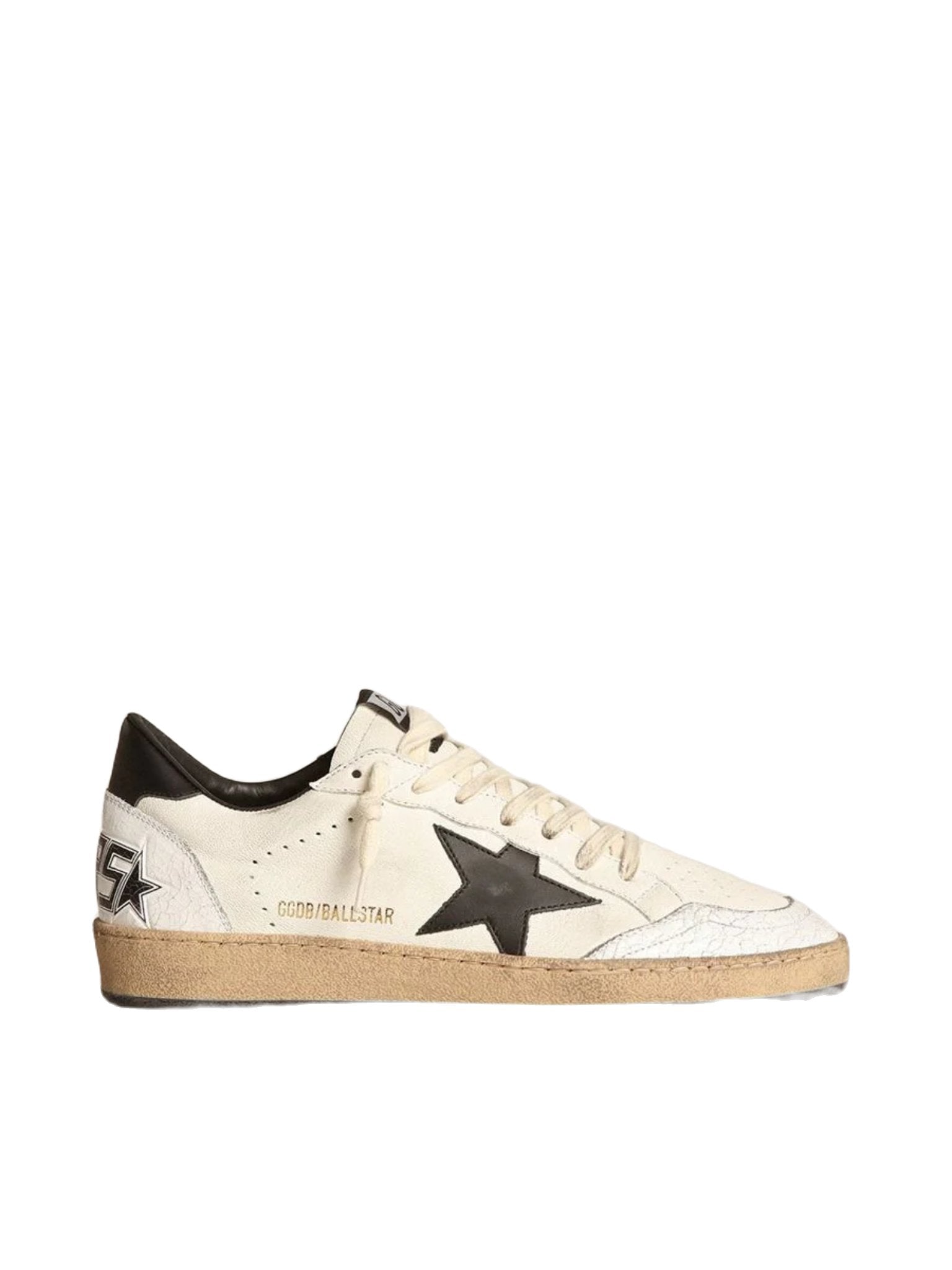 MEN'S BALL STAR IN WHITE NAPPA WITH BLACK STAR -  GOLDEN GOOSE -  Verso