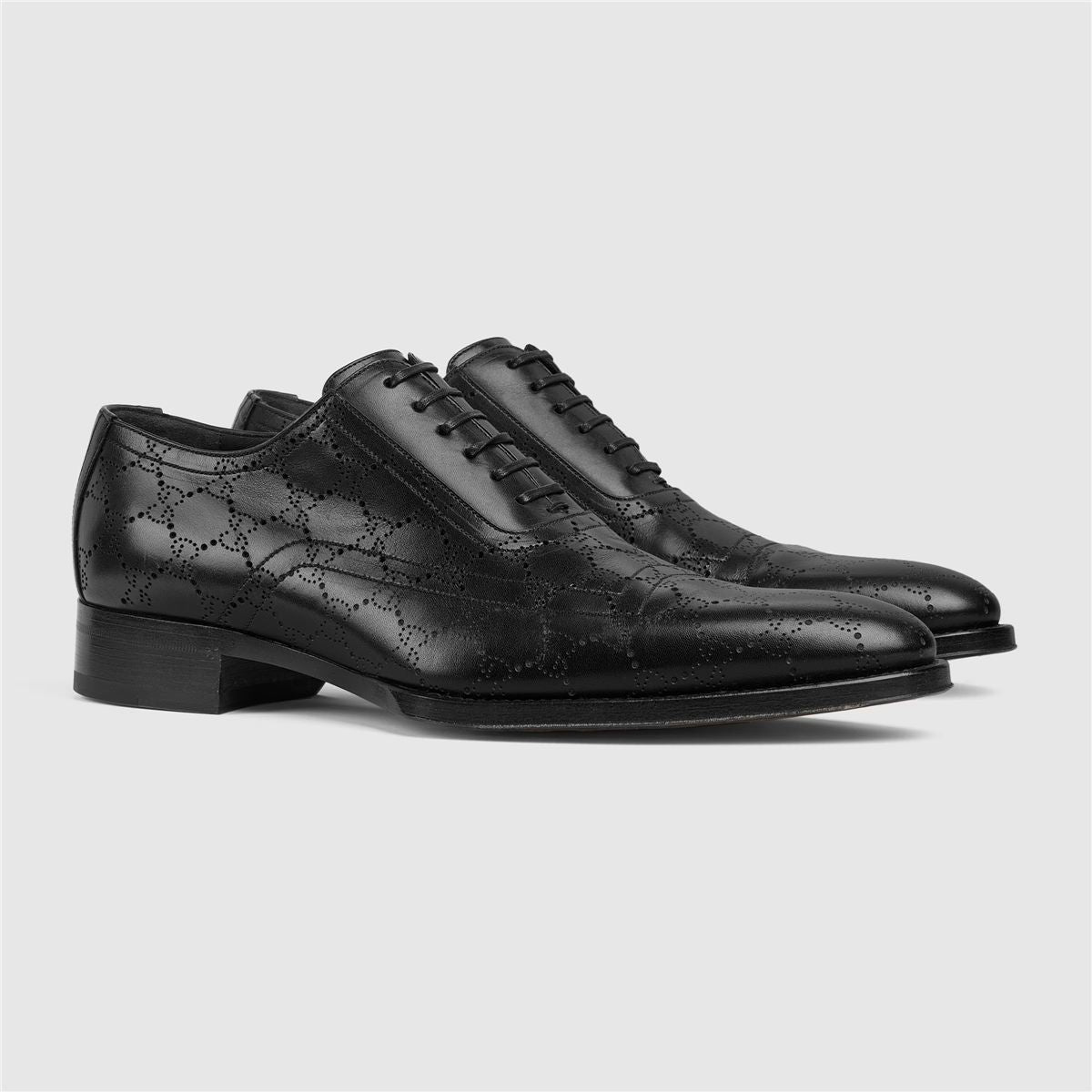 Men's lace-up shoe with lasered gg-GUCCI-Verso
