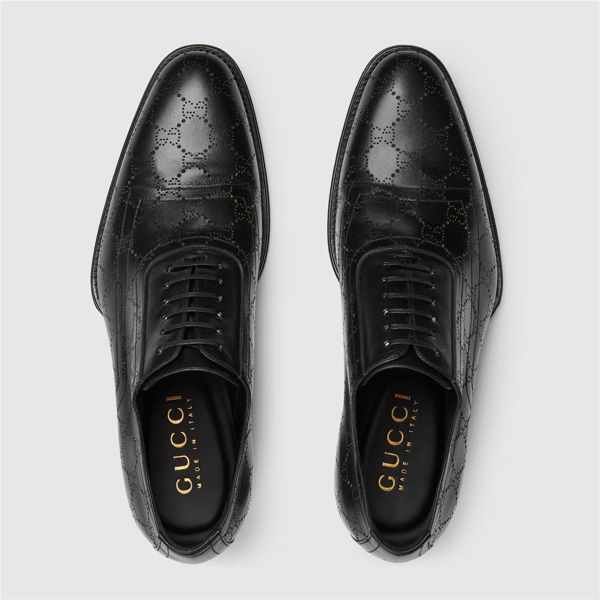 Men's lace-up shoe with lasered gg-GUCCI-Verso