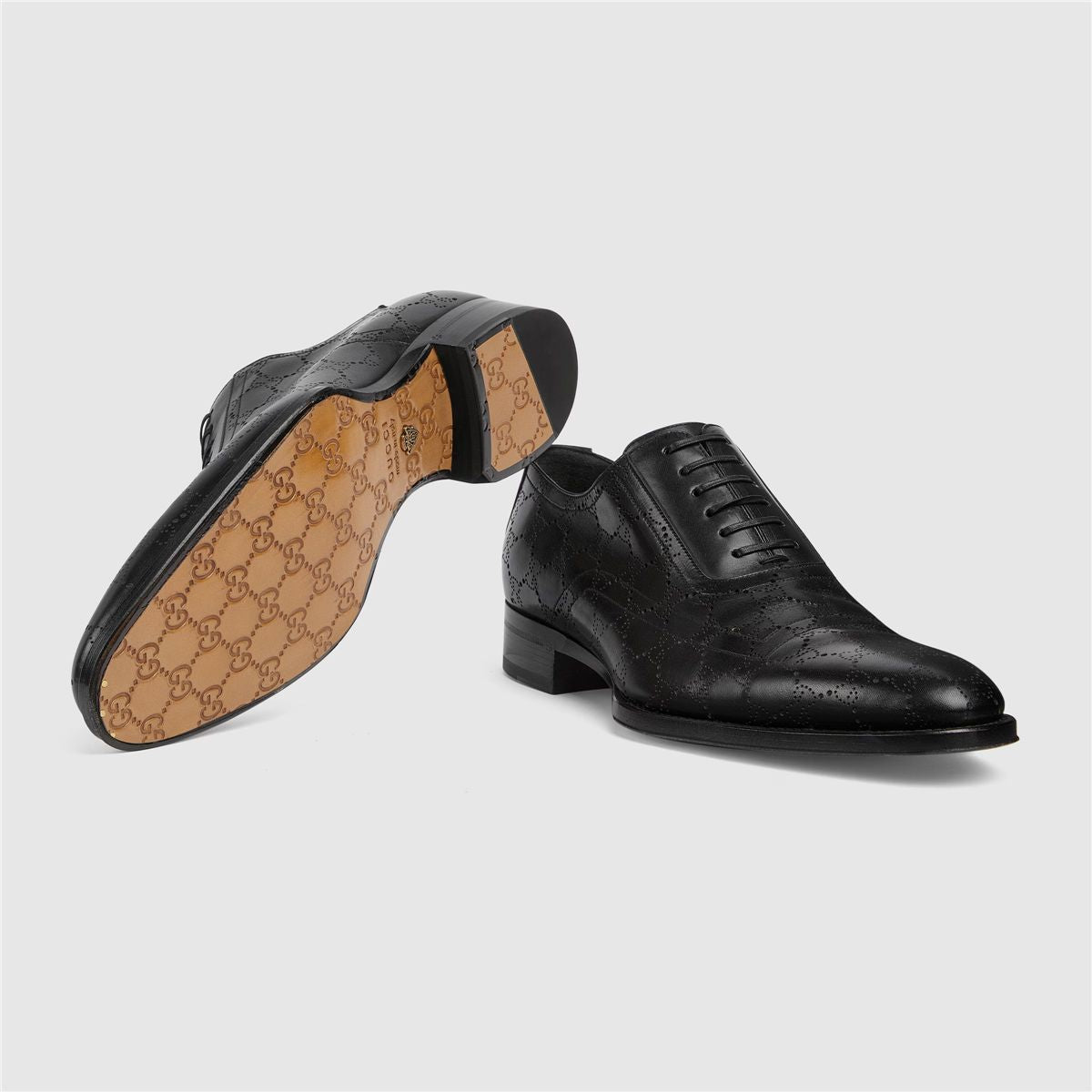 Men's lace-up shoe with lasered gg-GUCCI-Verso