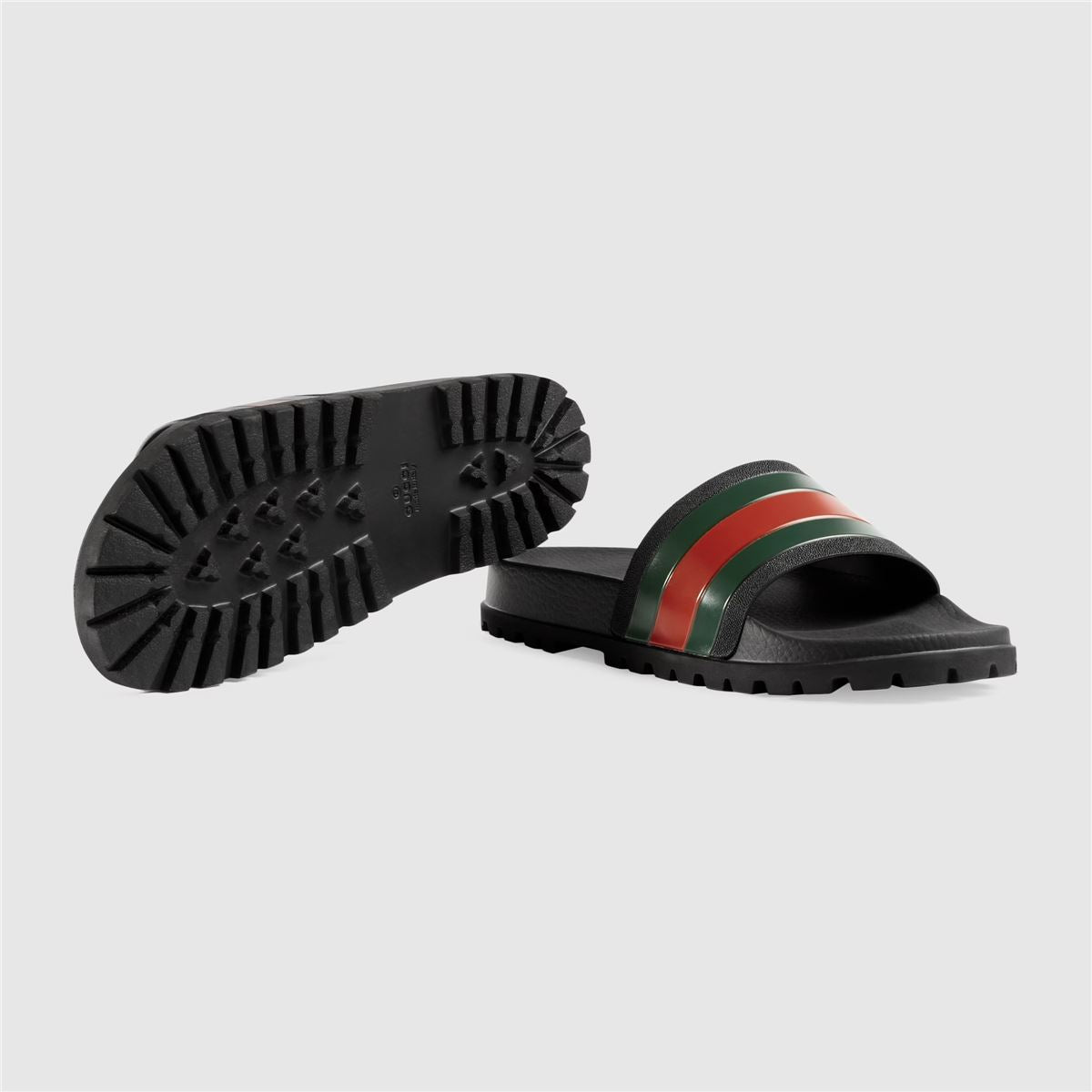 Men's slide sandal with web-GUCCI-Verso
