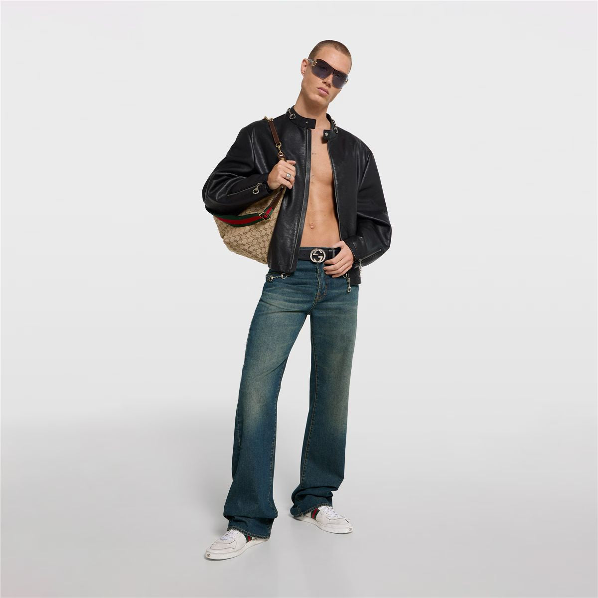 Men's stretch low-top trainer-GUCCI-Verso