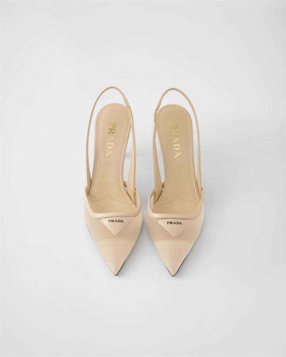 MESH FABRIC SLINGBACK PUMPS -  PRADA -  Verso