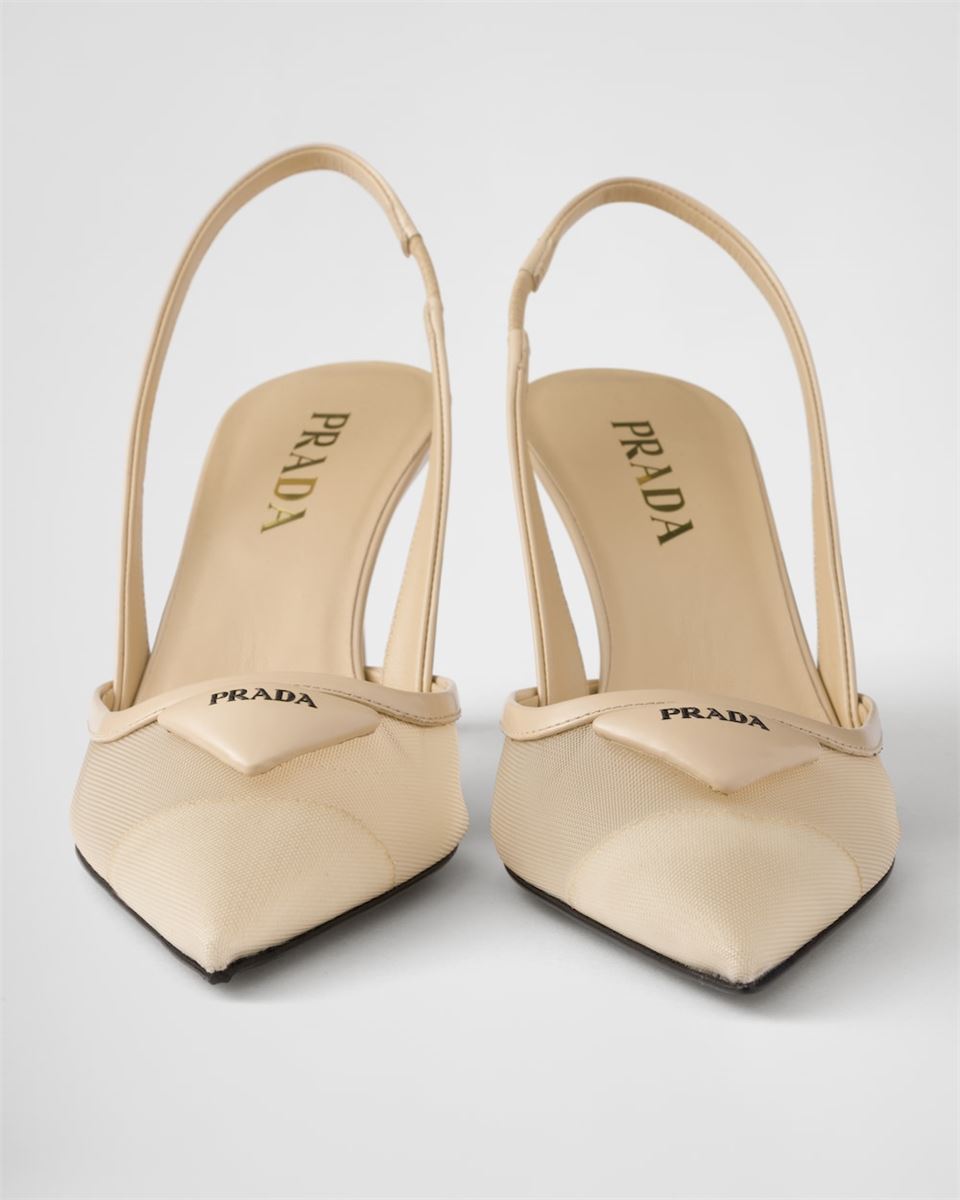 MESH FABRIC SLINGBACK PUMPS -  PRADA -  Verso