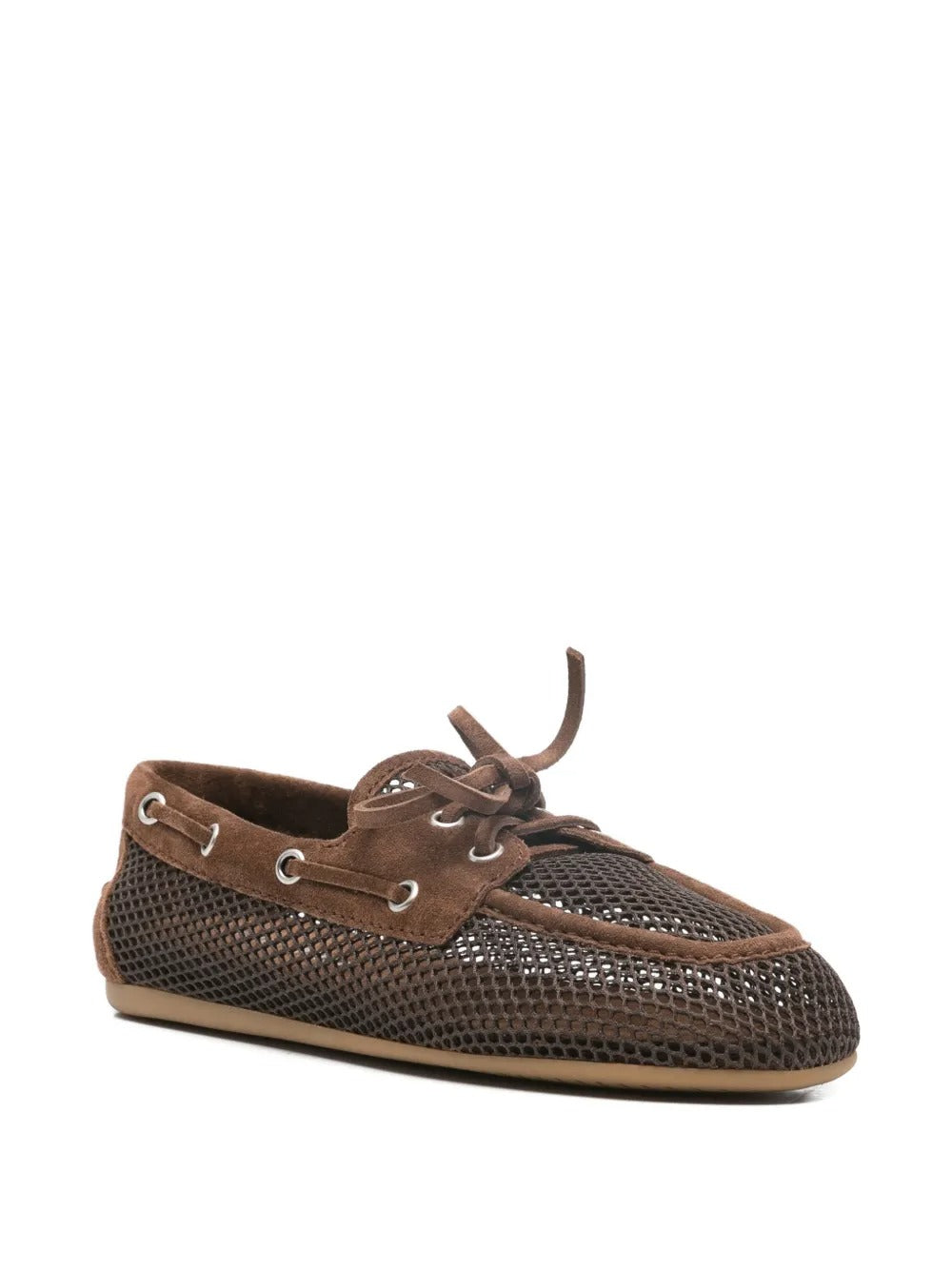 Mesh-suede Boat Shoes-MIU MIU-Verso