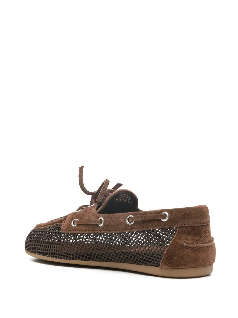Mesh-suede Boat Shoes-MIU MIU-Verso