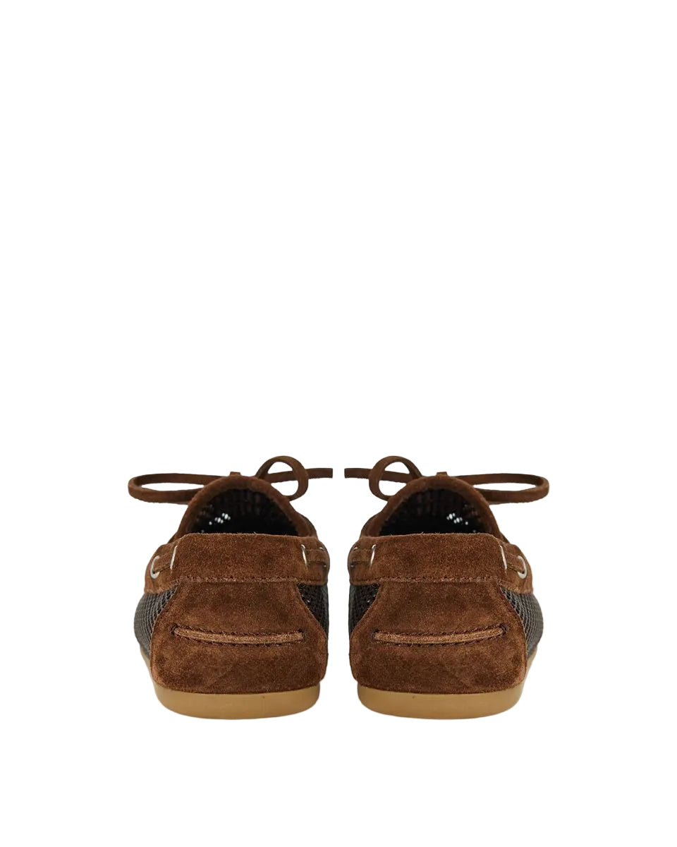 Mesh-suede boat shoes-MIU MIU-Verso