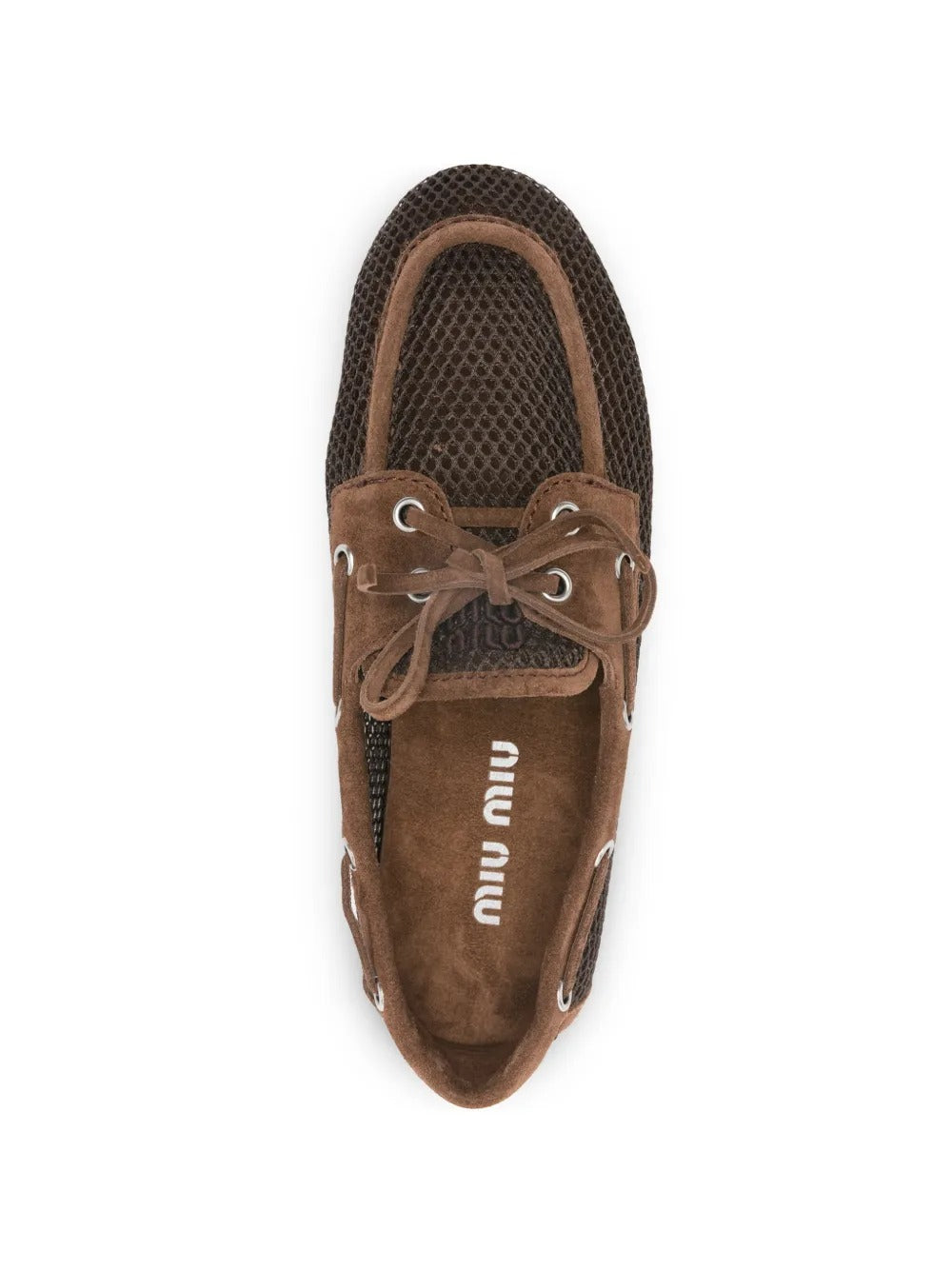 Mesh-suede Boat Shoes-MIU MIU-Verso