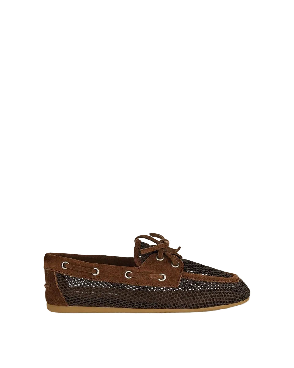 Mesh-suede boat shoes-MIU MIU-Verso
