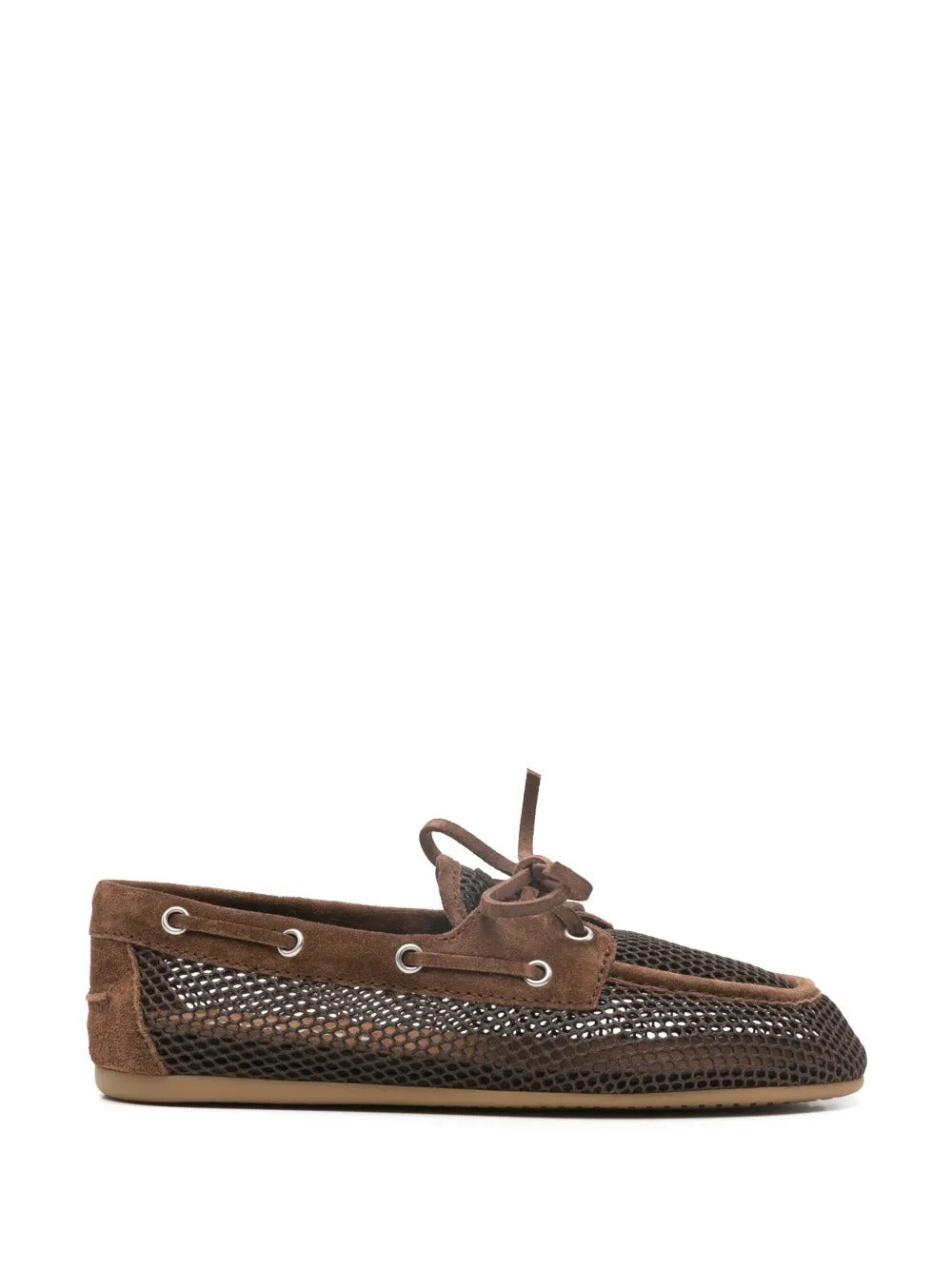 Mesh-suede Boat Shoes-MIU MIU-Verso