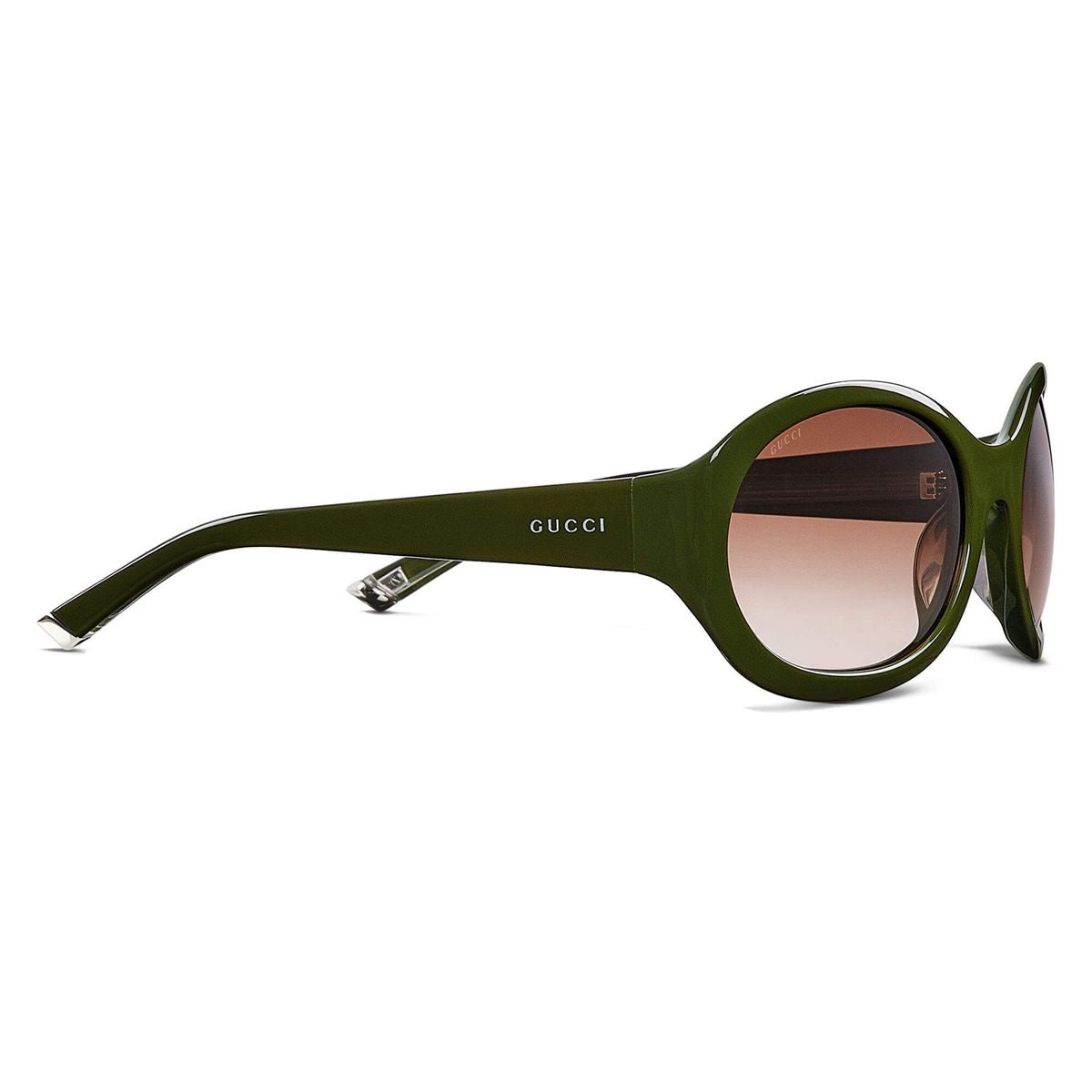 Gucci metal enamel acetate round sunglasses women's green-GUCCI-Verso