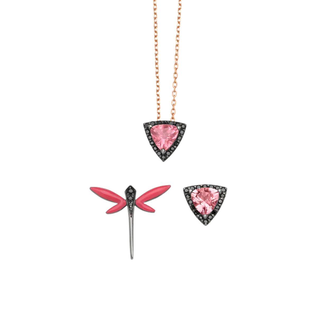 Micro cosmos pink tourmaline 3-set-ANAPSARA-Verso