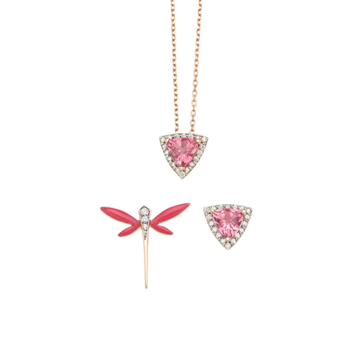 Micro cosmos pink tourmaline 3-set-ANAPSARA-Verso