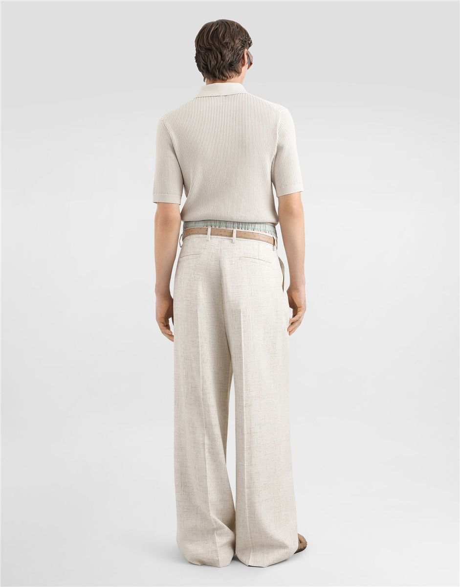 Micro-rib cotton polo shirt