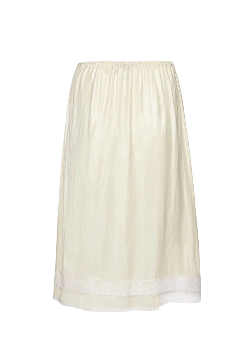 Mid-length slip skirt with lace-trimmed hem in cream-MAGDA BUTRYM-308203-36-Verso
