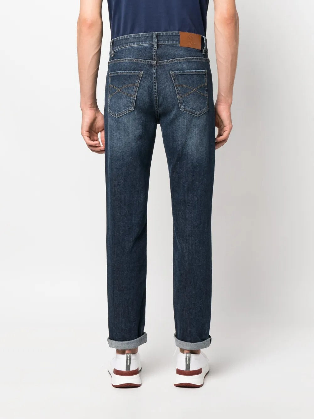 Mid-rise cotton jeans-BRUNELLO CUCINELLI-Verso