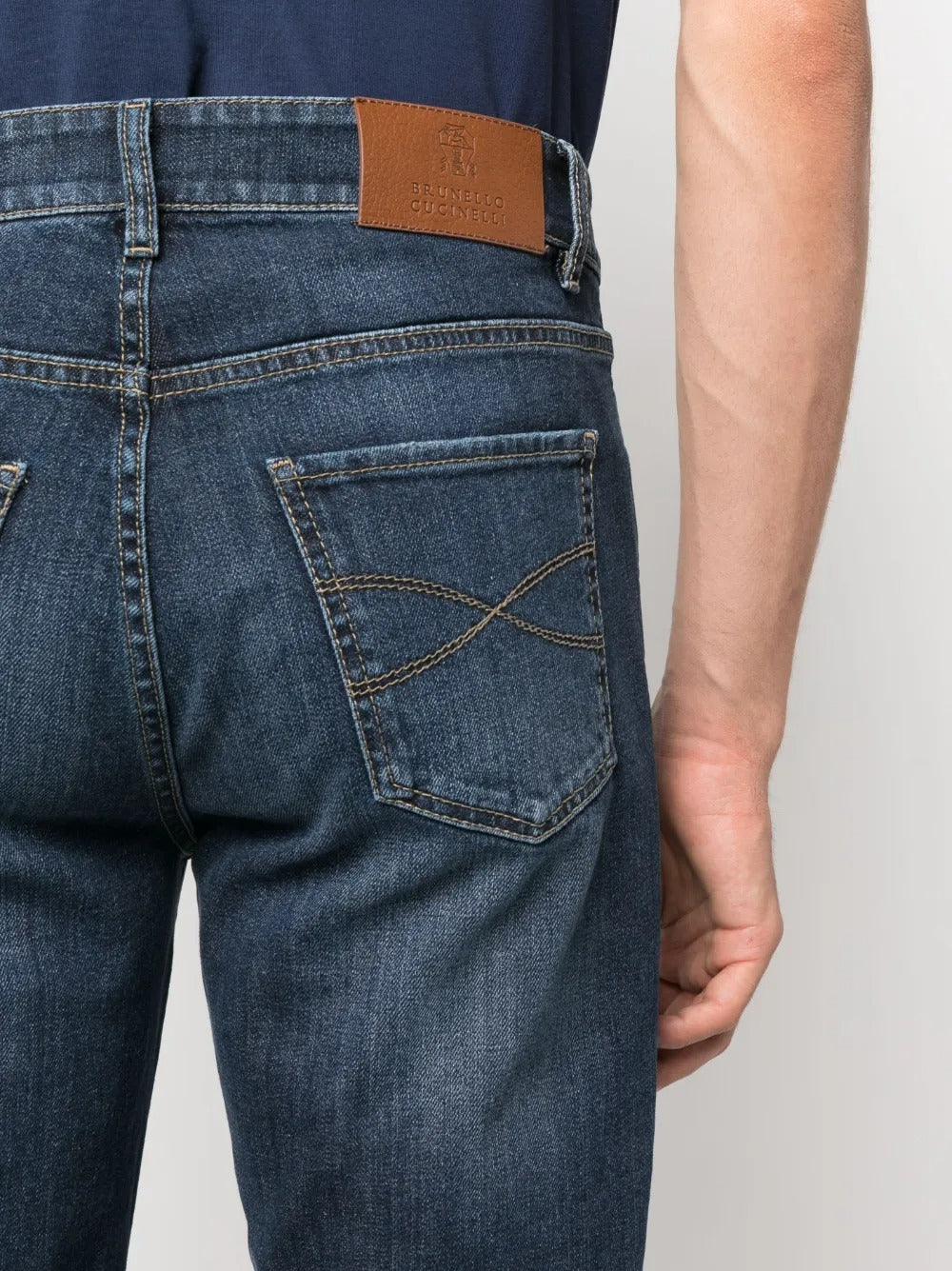 Mid-rise cotton jeans-BRUNELLO CUCINELLI-Verso