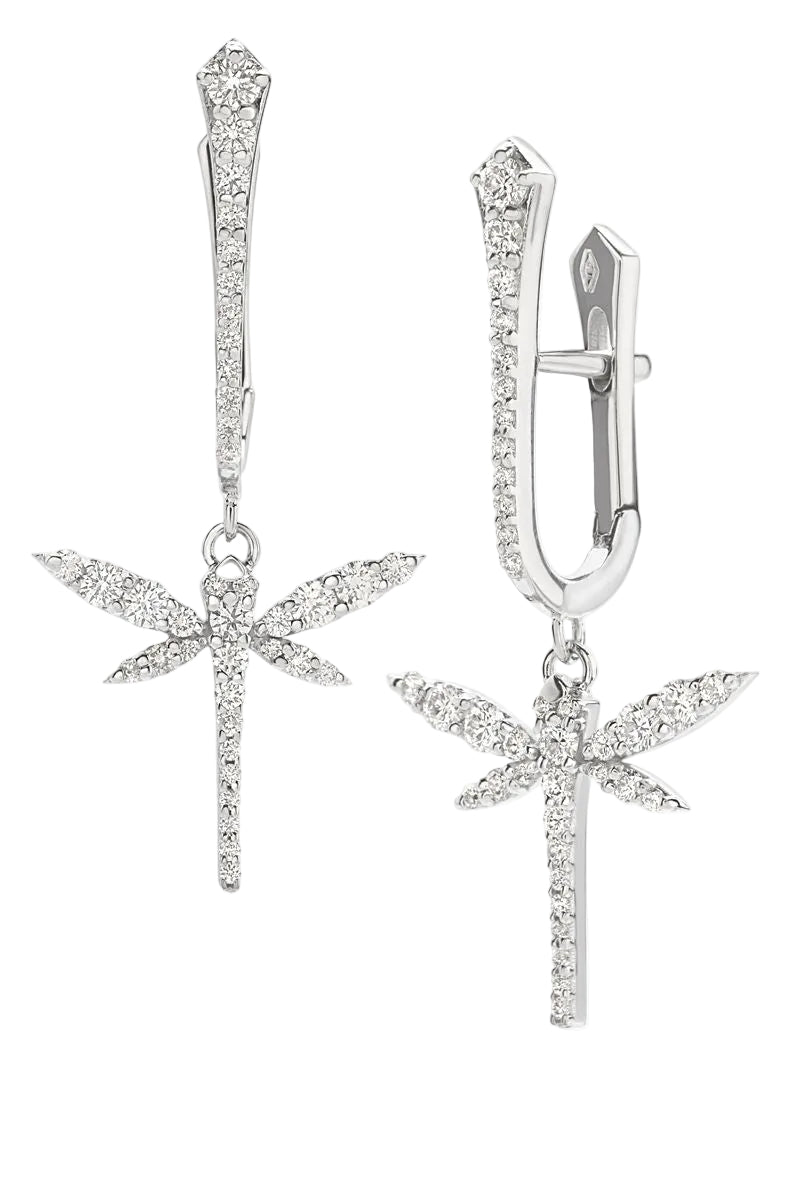 Mini dragonfly drop earrings-ANAPSARA-Verso