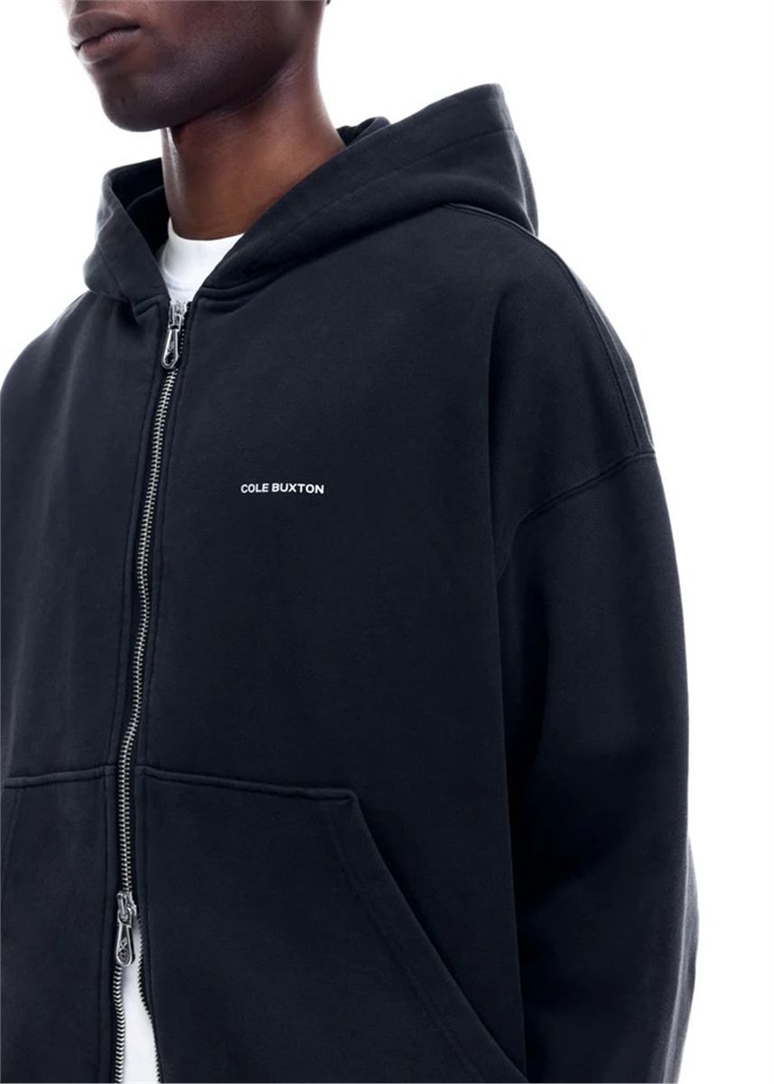 Mini logo zipped hoodie-COLE BUXTON-Verso