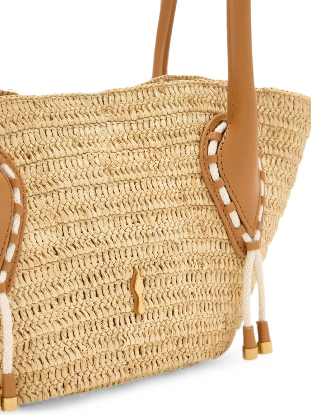 Mini venus woven raffia tote bag-LOUBOUTIN-Verso