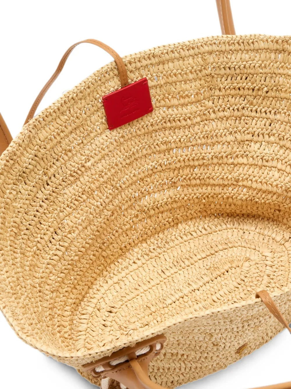 Mini venus woven raffia tote bag-LOUBOUTIN-Verso