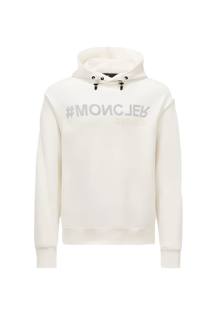 MIRRORED LOGO COTTON HOODIE - MONCLER - Verso