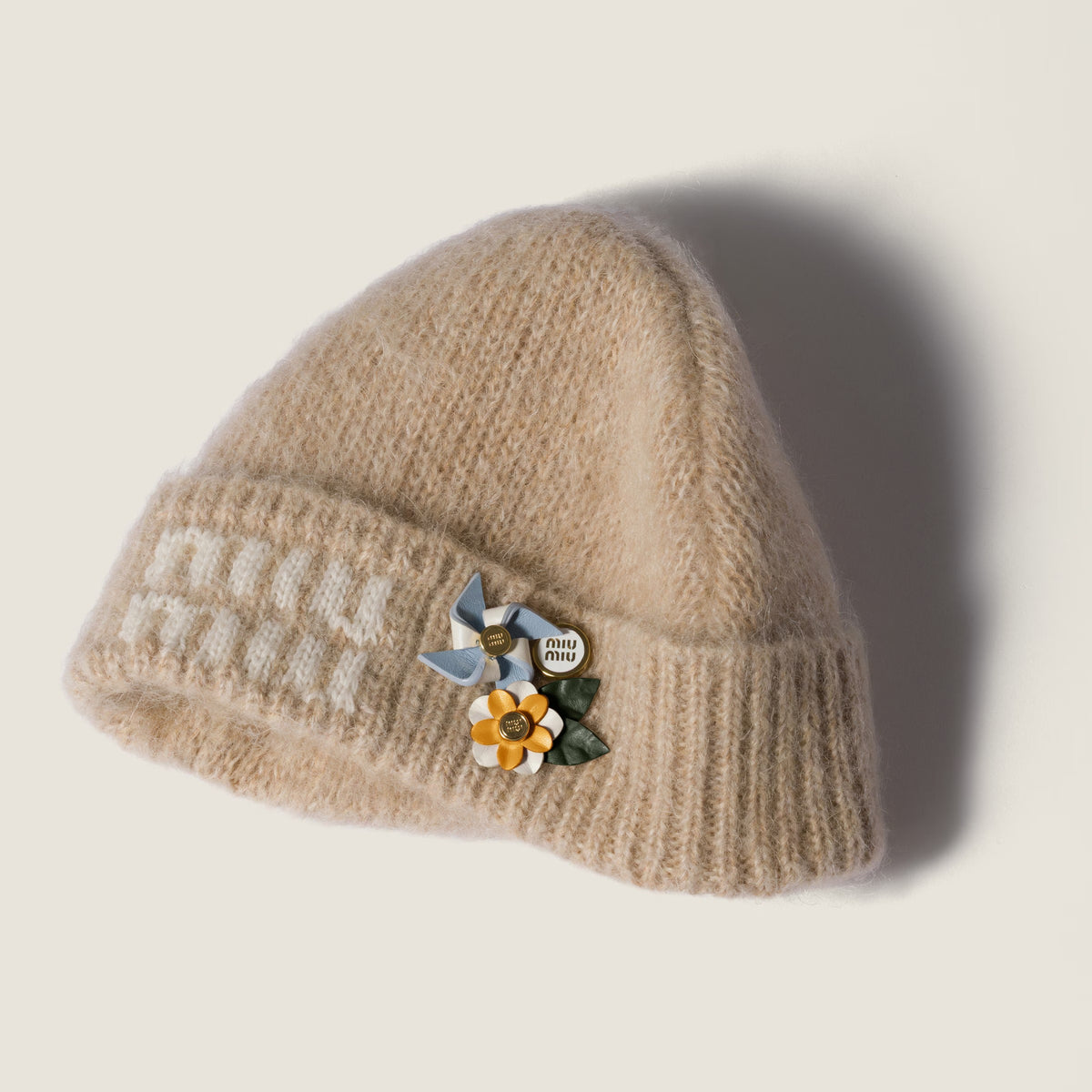 Miu Miu logo-detail beanie hat-MIU MIU-Verso