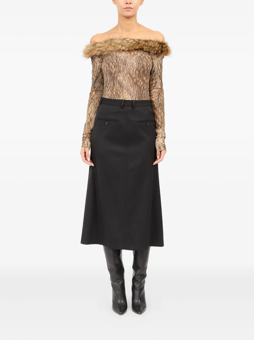 Mm6 maison margiela virgin wool-blend skirt-MM6-Verso
