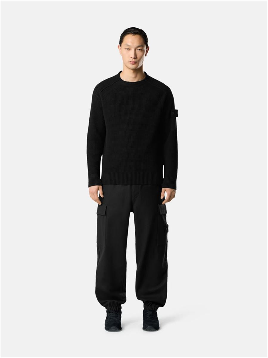 Mock neck jumper with raglan sleeves and ribbed trims-STONE ISLAND-Verso