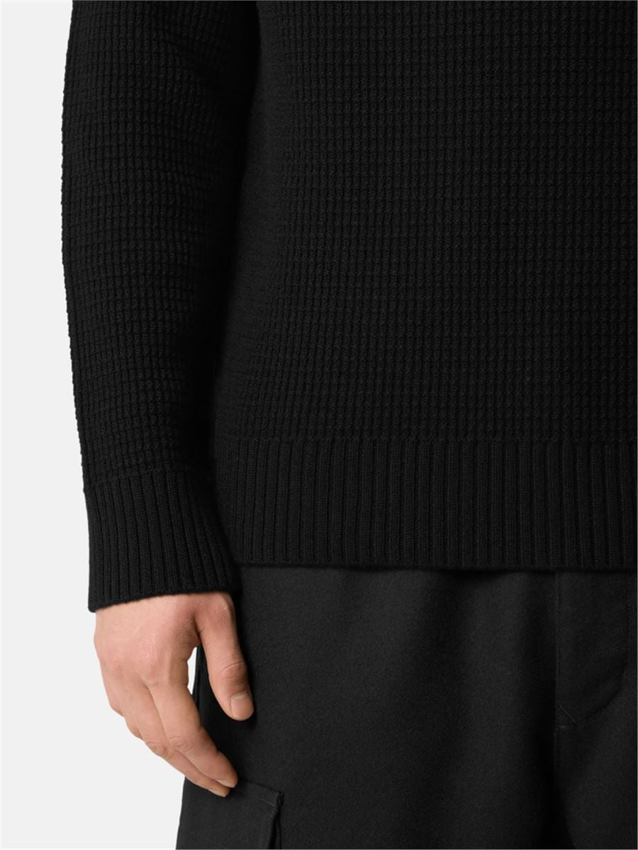Mock neck jumper with raglan sleeves and ribbed trims-STONE ISLAND-Verso