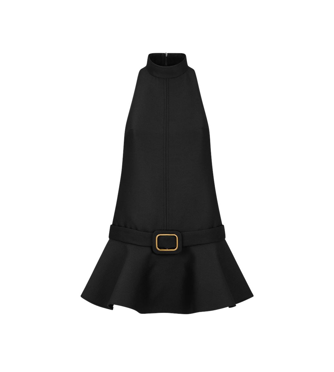 Mock neck mini cocktail dress with flared skirt and buckle detail-TOM FORD-Verso