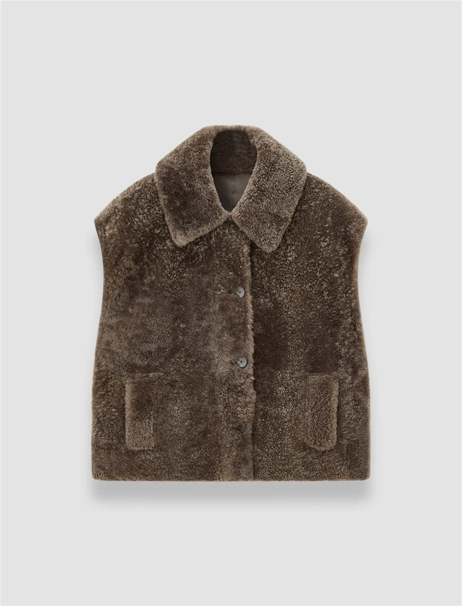 Molin reversible shearling gilet-JOSEPH-Verso