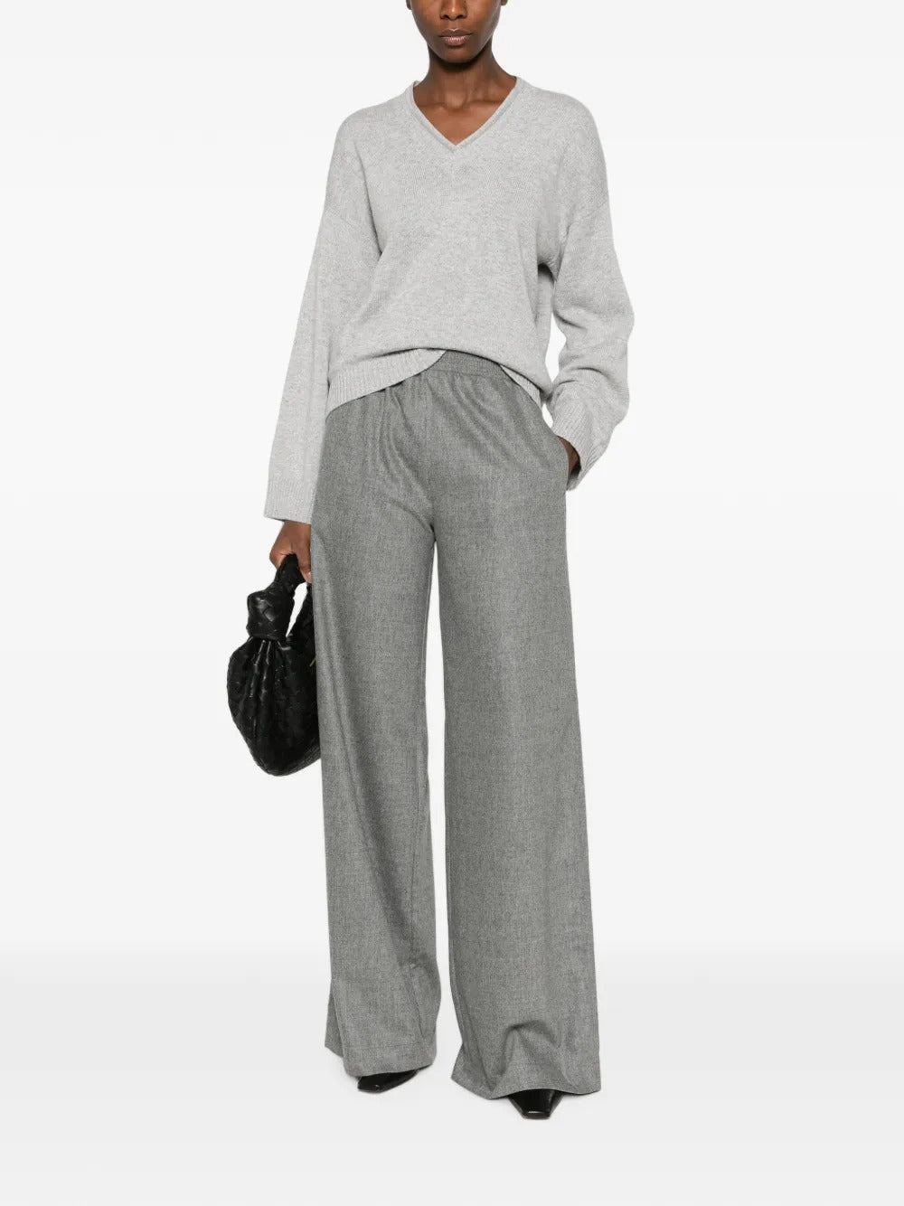 Monili-trimmed v-neck sweater-FABIANA FILIPPI-Verso
