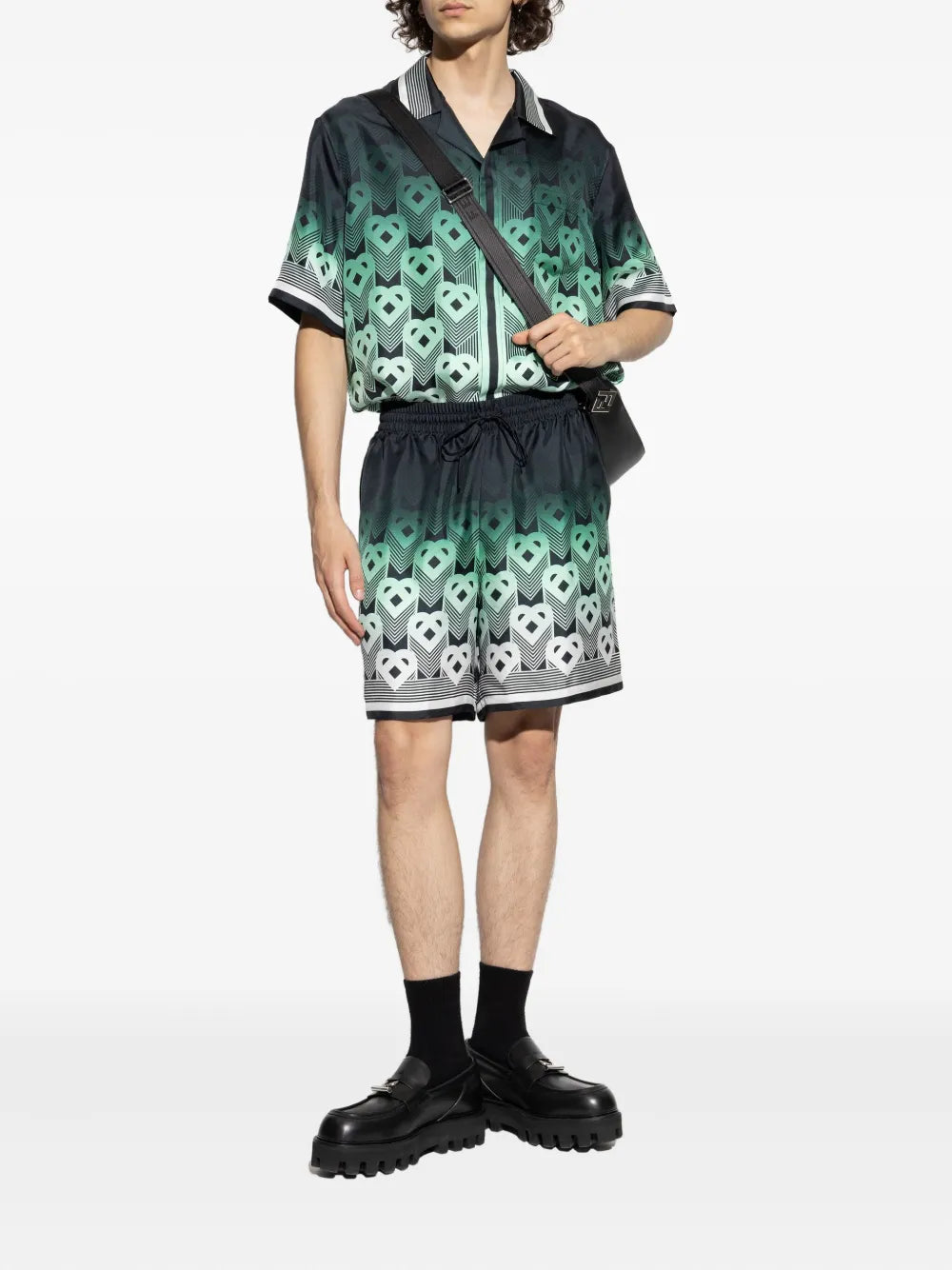 Monogram gradient silk shirt-CASABLANCA-Verso