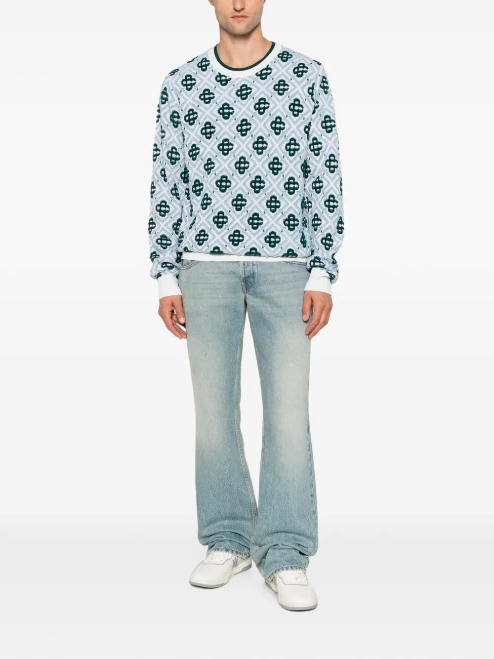 Monogram-knit wool sweater-CASABLANCA-Verso
