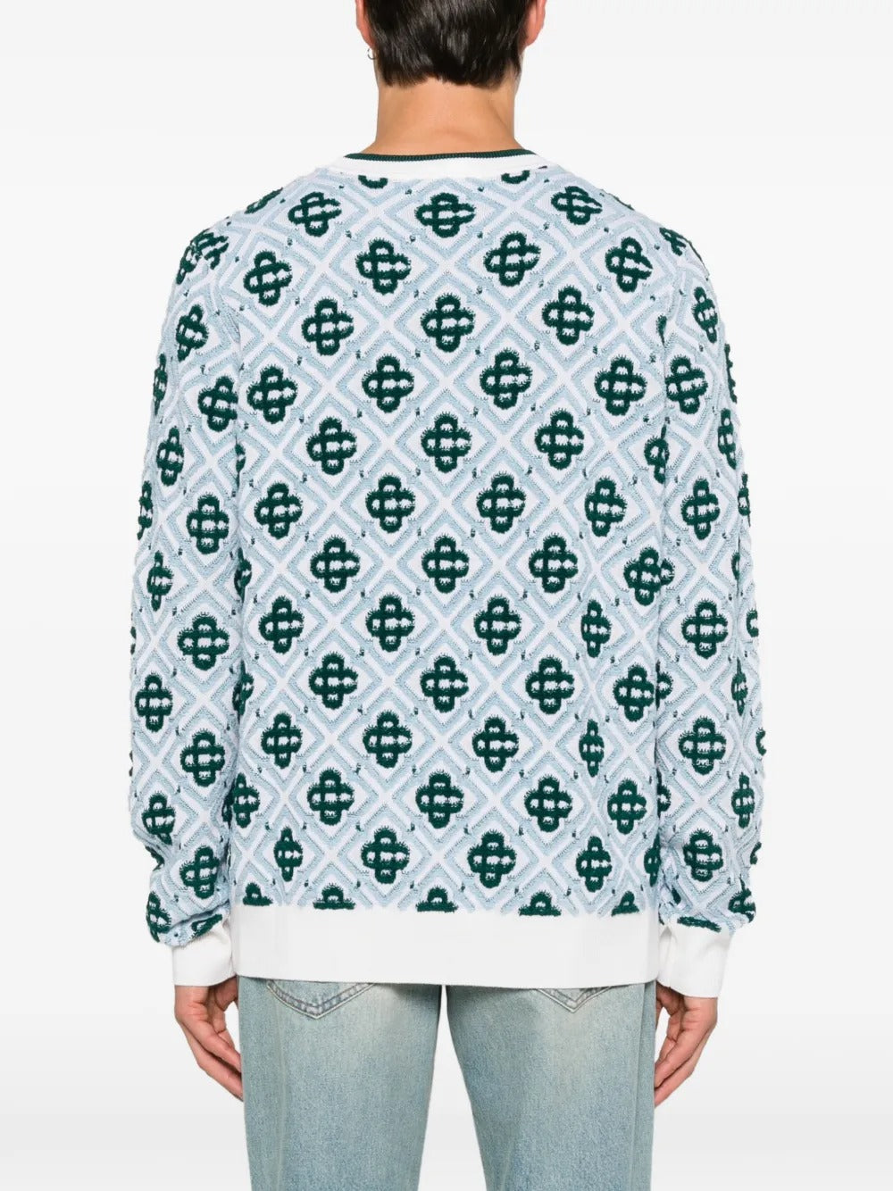 Monogram-knit wool sweater-CASABLANCA-Verso