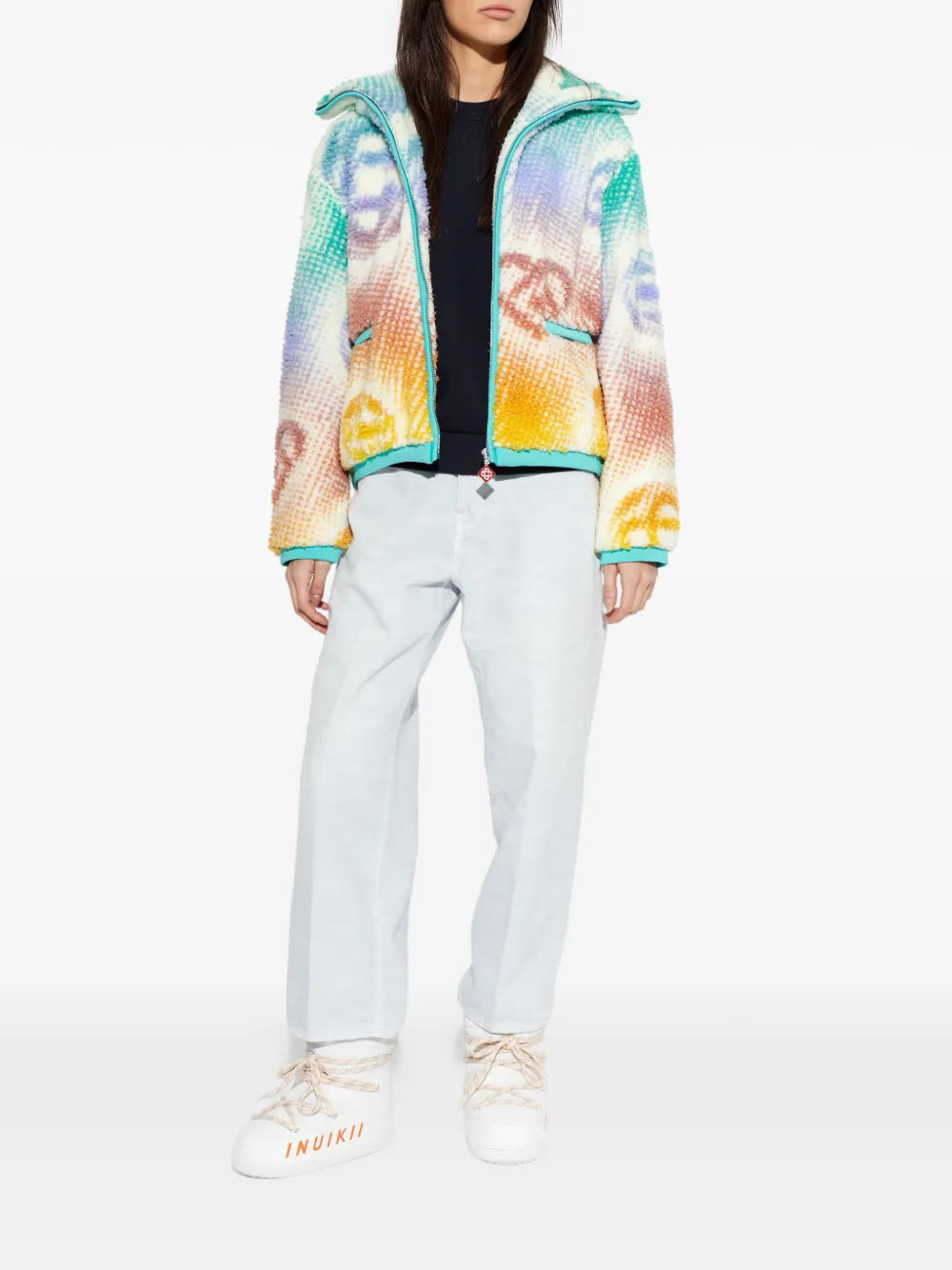 Monogram-pattern zip-up jacket-CASABLANCA-Verso