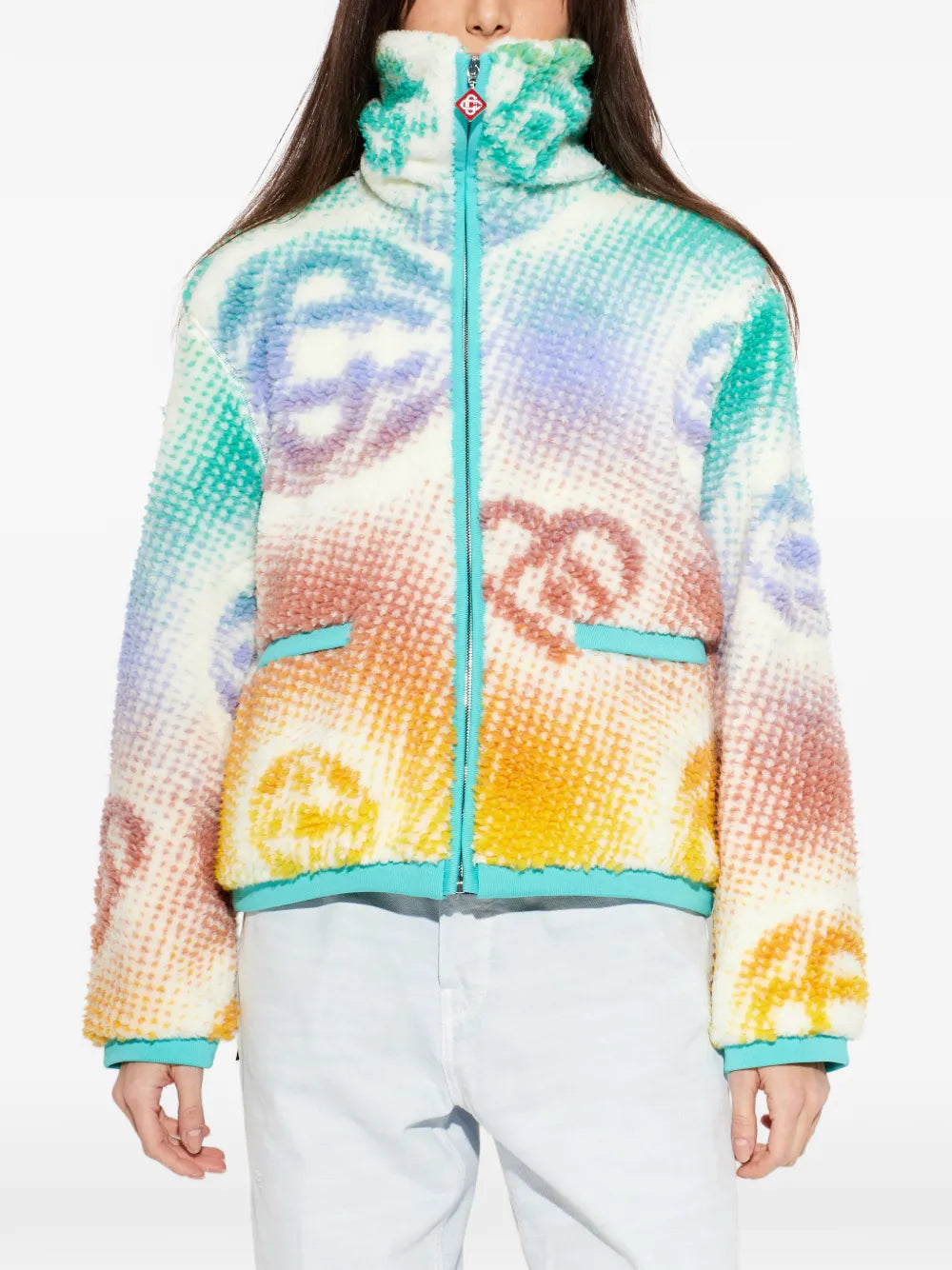 Monogram-pattern zip-up jacket-CASABLANCA-Verso