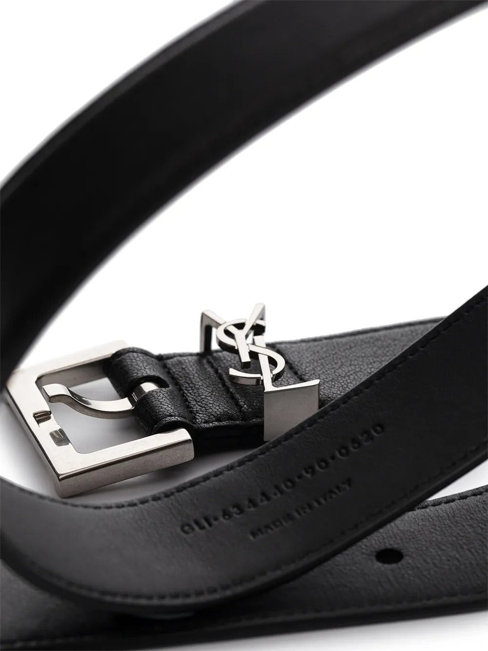 Monogram-plaque Buckled Belt-SAINT LAURENT-Verso