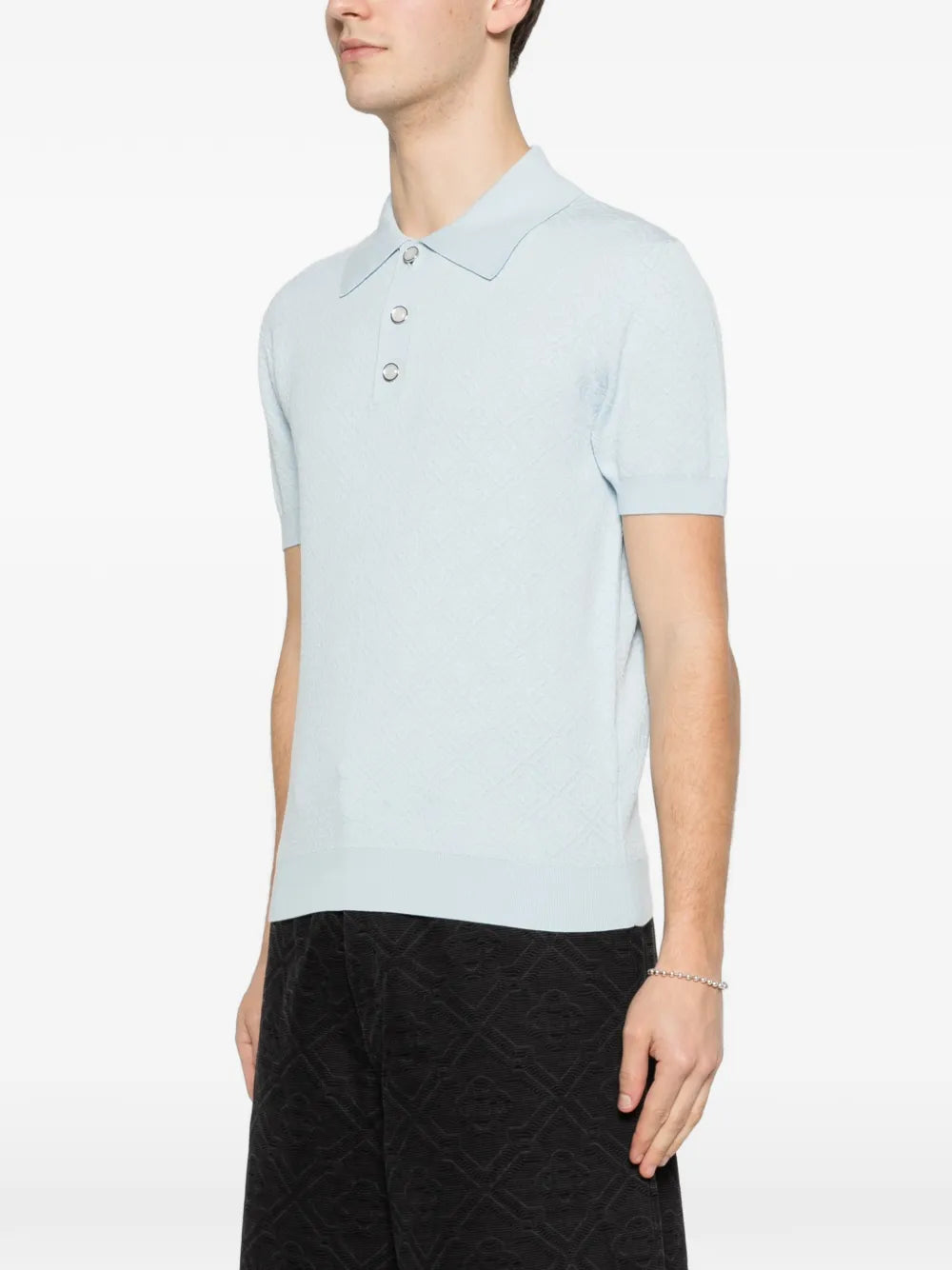 Monogram Pointelle Polo Shirt-CASABLANCA-Verso