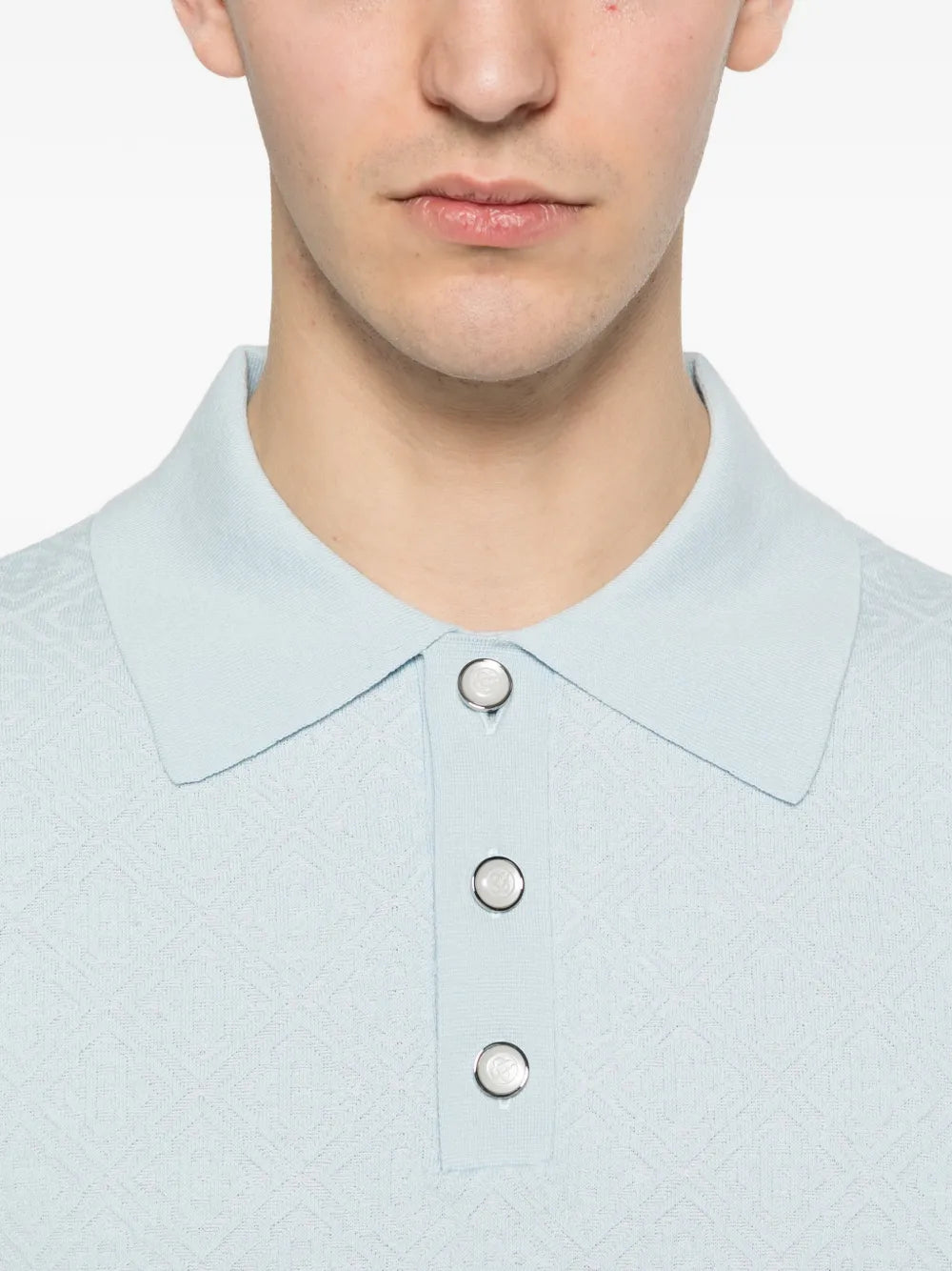 Monogram Pointelle Polo Shirt-CASABLANCA-Verso