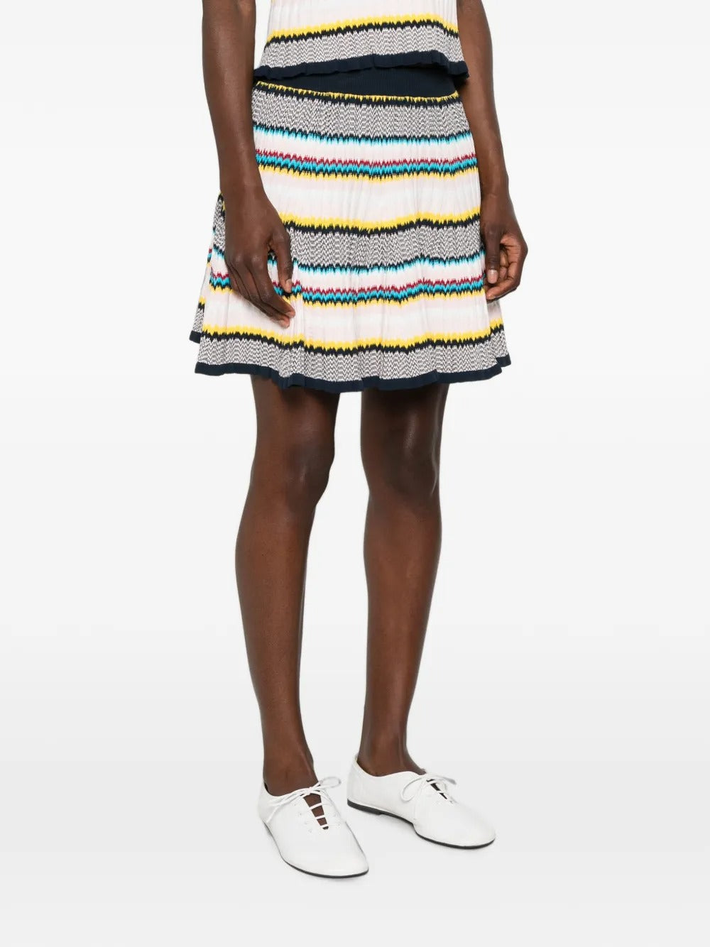 Multicolour Knit Chevron Mini Skirt-CASABLANCA-Verso