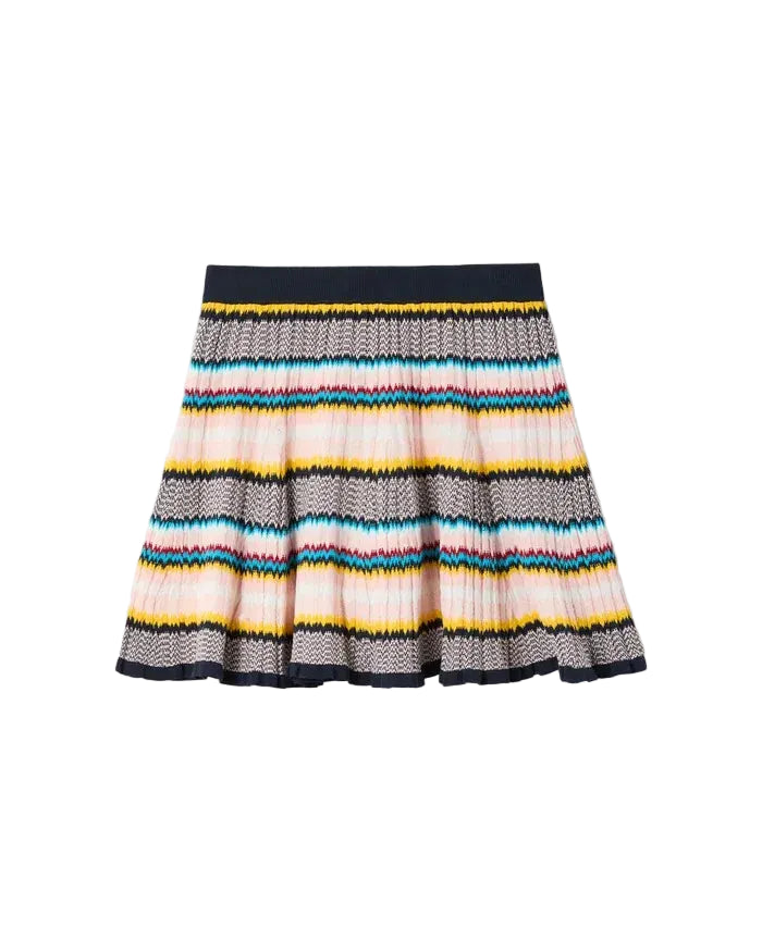 Multicolour Knit Chevron Mini Skirt-CASABLANCA-315825-XS-Verso