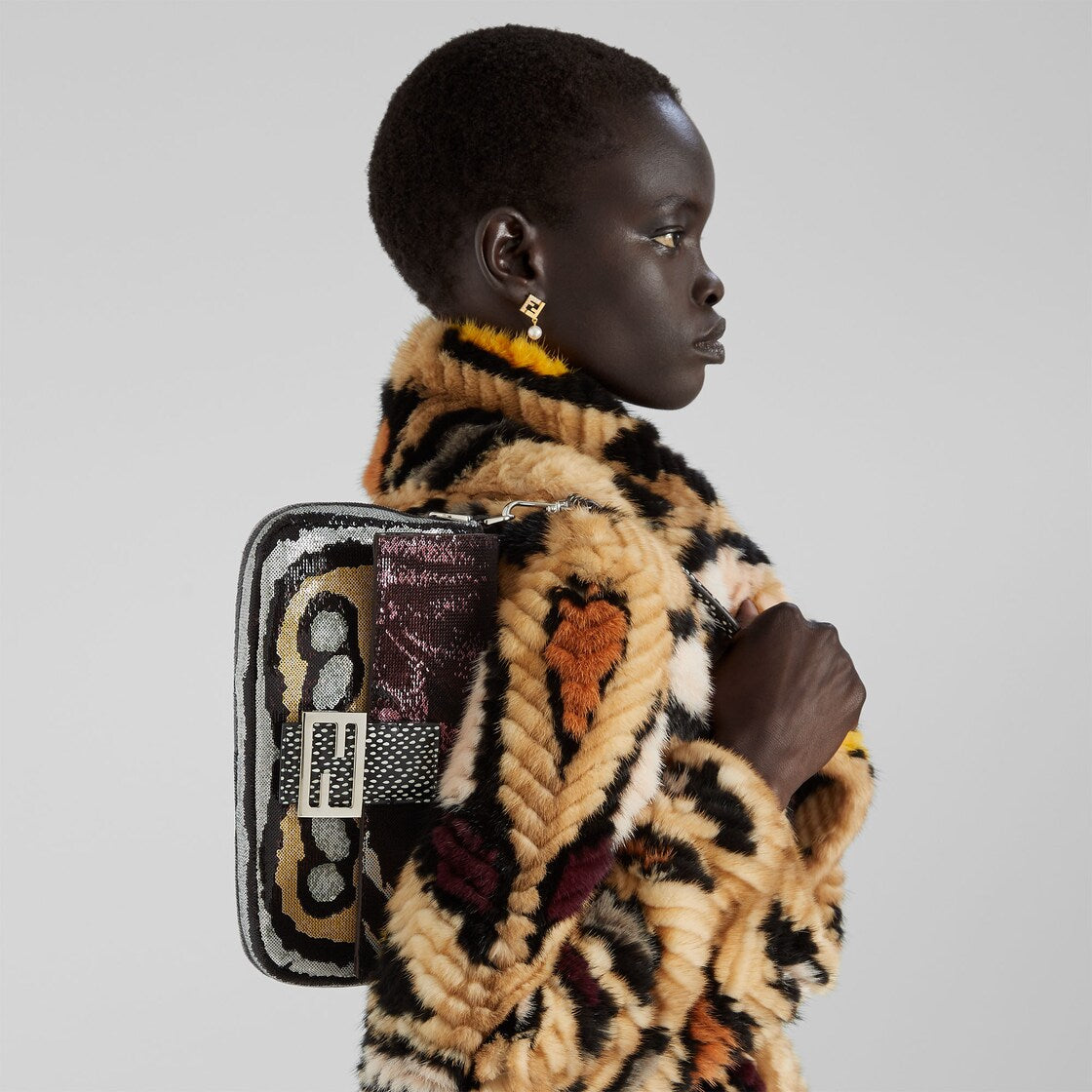 Multicolour night butterfly sequin bag-FENDI-Verso