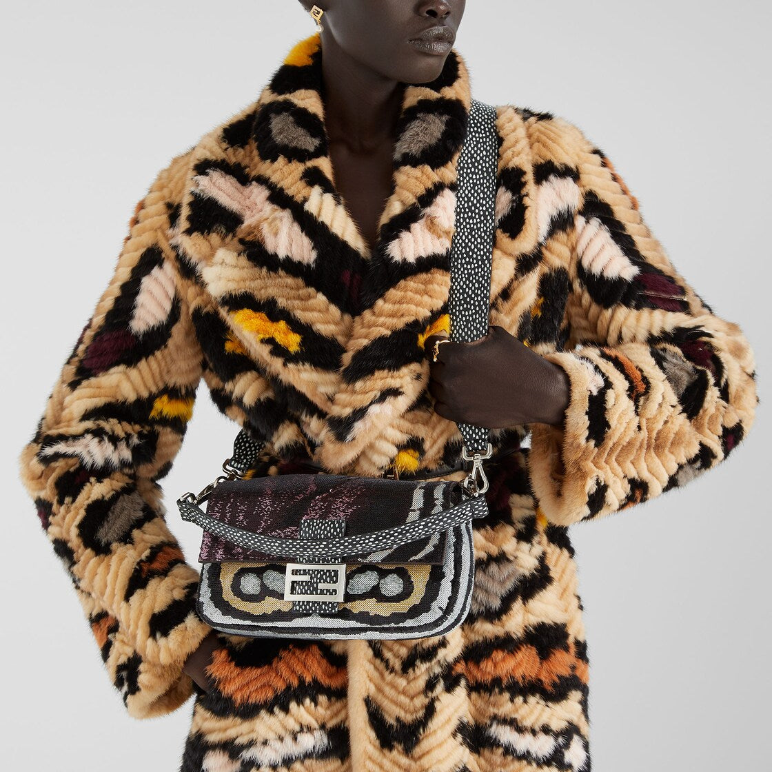 Multicolour night butterfly sequin bag-FENDI-Verso