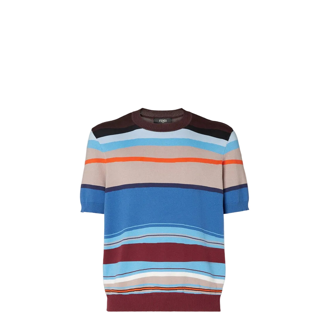 Multicolour Striped Cotton Jumper-FENDI-312253-46-Verso