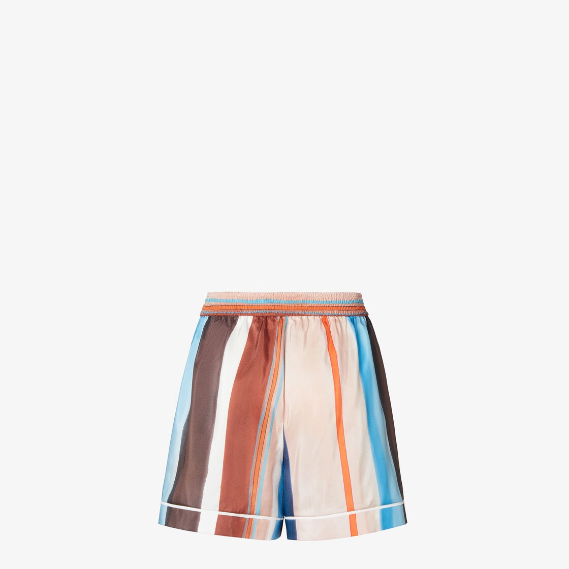 Multicolour striped silk shorts-FENDI-Verso