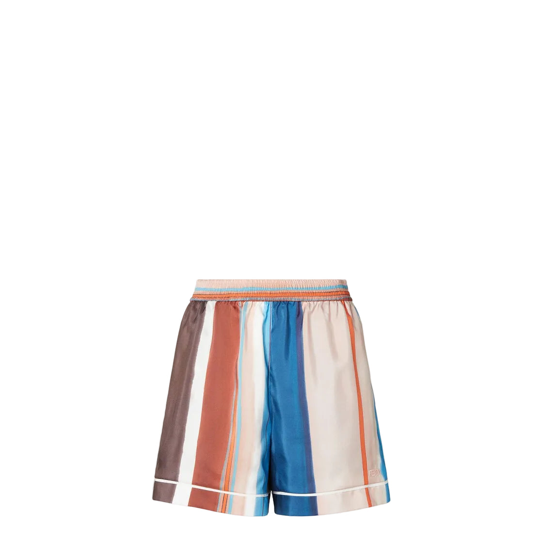 Multicolour striped silk shorts-FENDI-309225-40-Verso